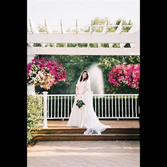 Gorgeous Wedding Lace Veil Floral Long Cathedral Veils with Comb 118" (Ivory) - Picture 2 of 7